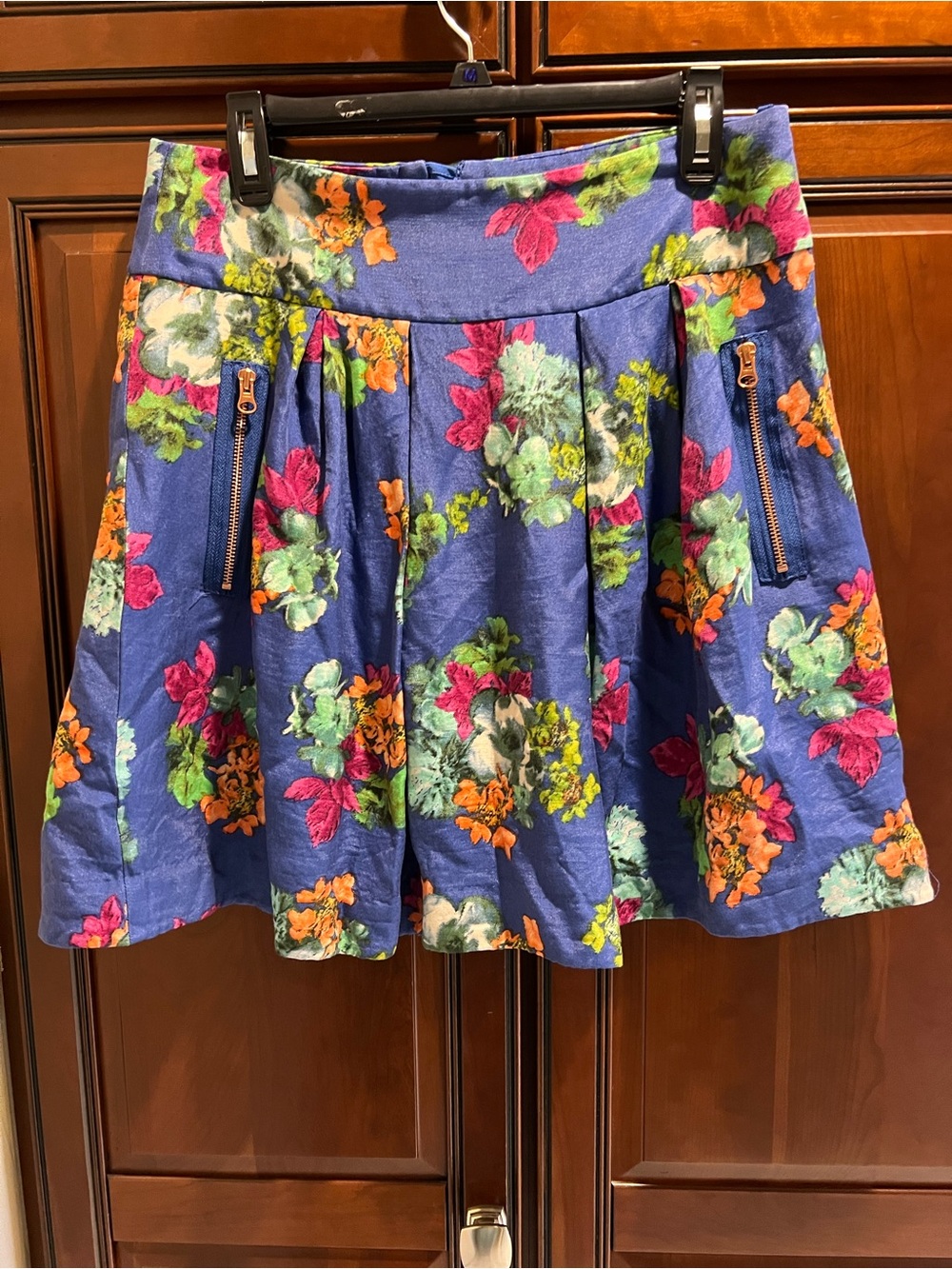 Maeve Zip Pocket Floral A-Line Skirt -12